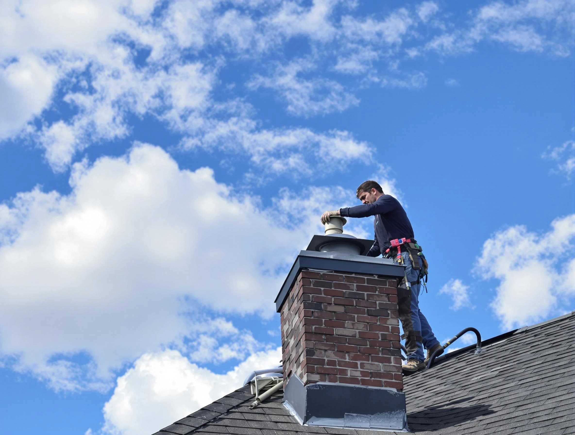 Panthersville Chimney Sweep installing a sturdy chimney cap in Panthersville, GA