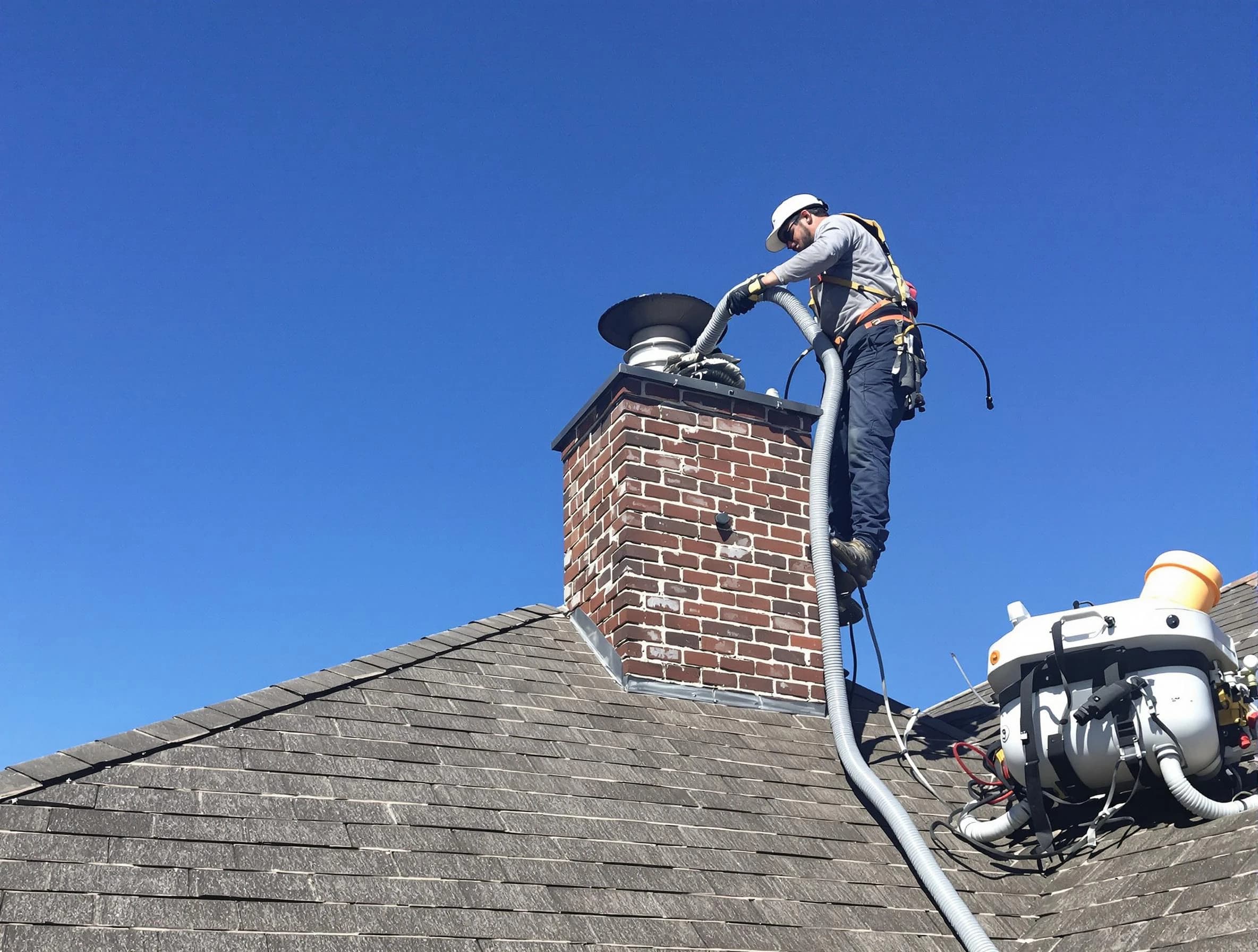 Dedicated Panthersville Chimney Sweep team member cleaning a chimney in Panthersville, GA