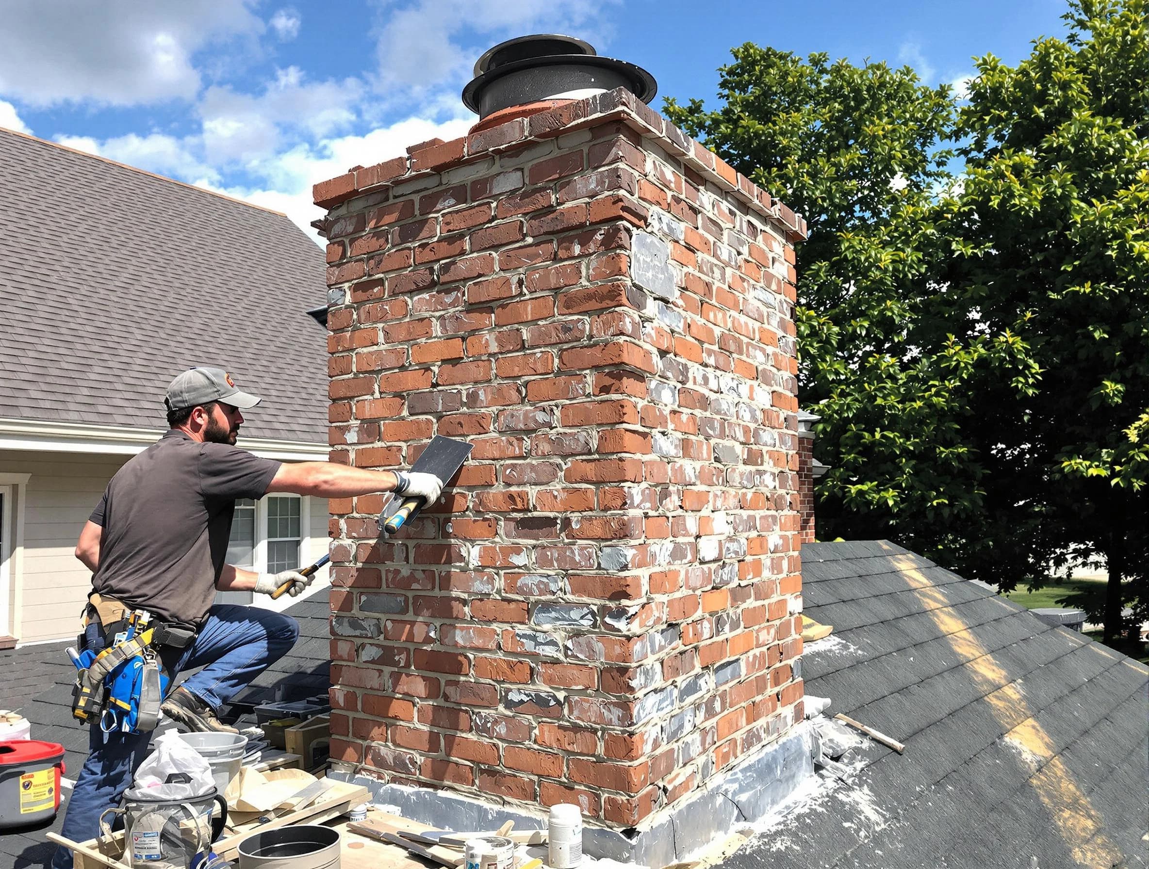 Completed chimney rebuild by Panthersville Chimney Sweep in Panthersville, GA