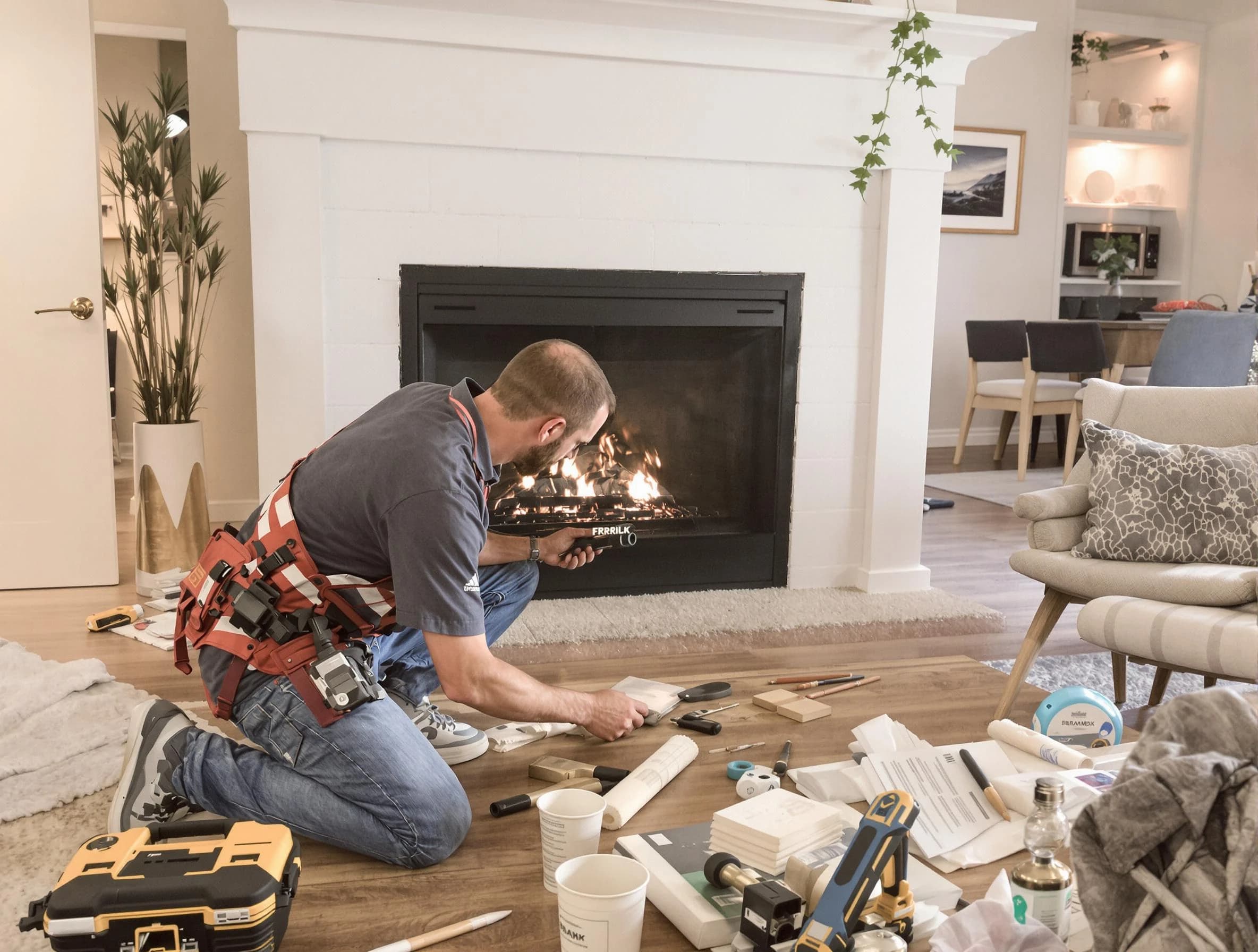 Panthersville Chimney Sweep performing fireplace repair in Panthersville, GA