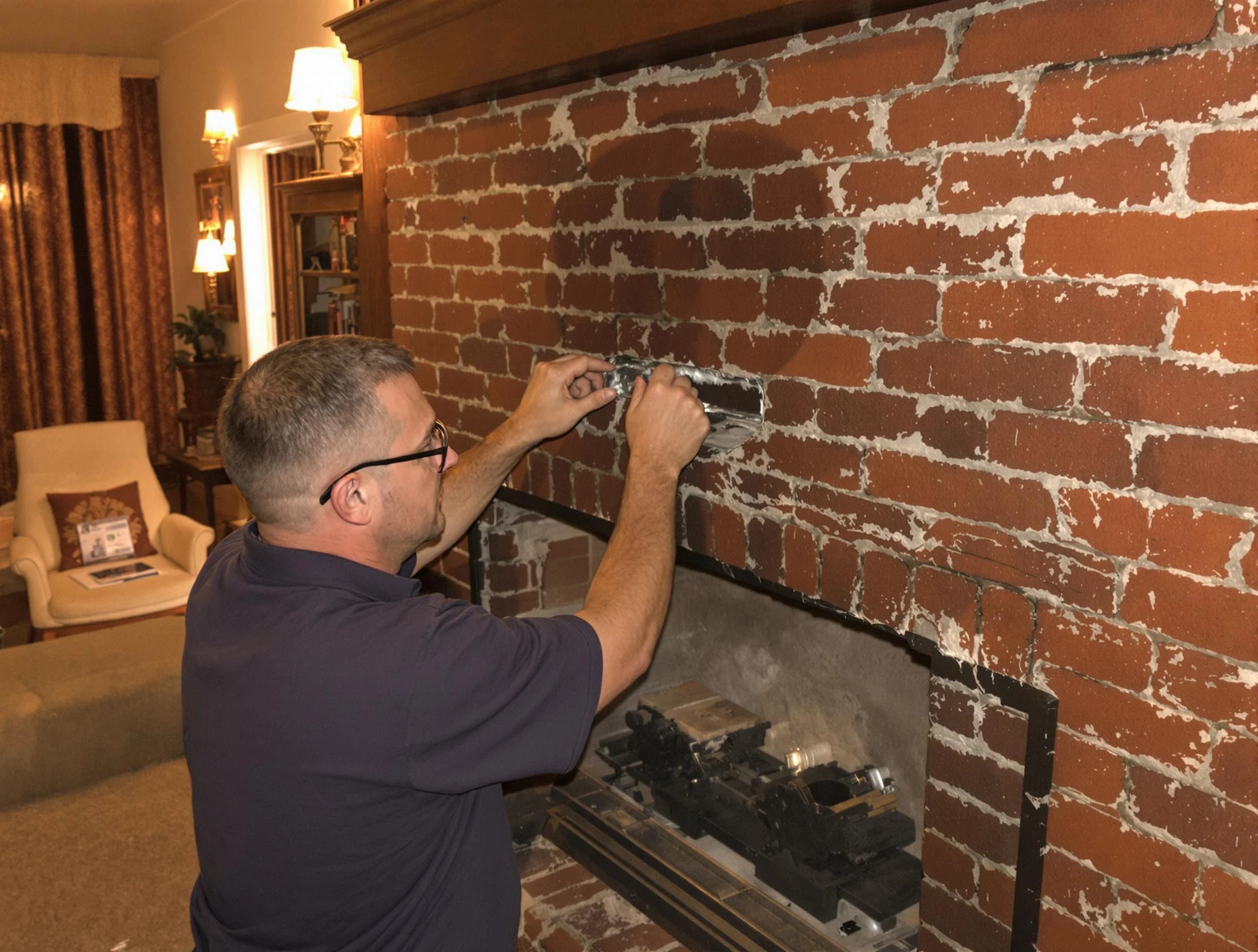 Panthersville Chimney Sweep expert fixing a fireplace in Panthersville, GA