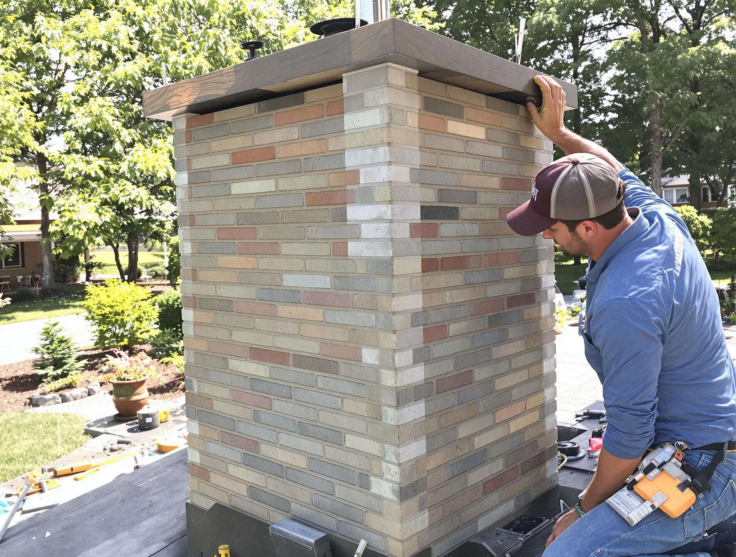Panthersville Chimney Sweep completing a modern chimney remodel in Panthersville, GA