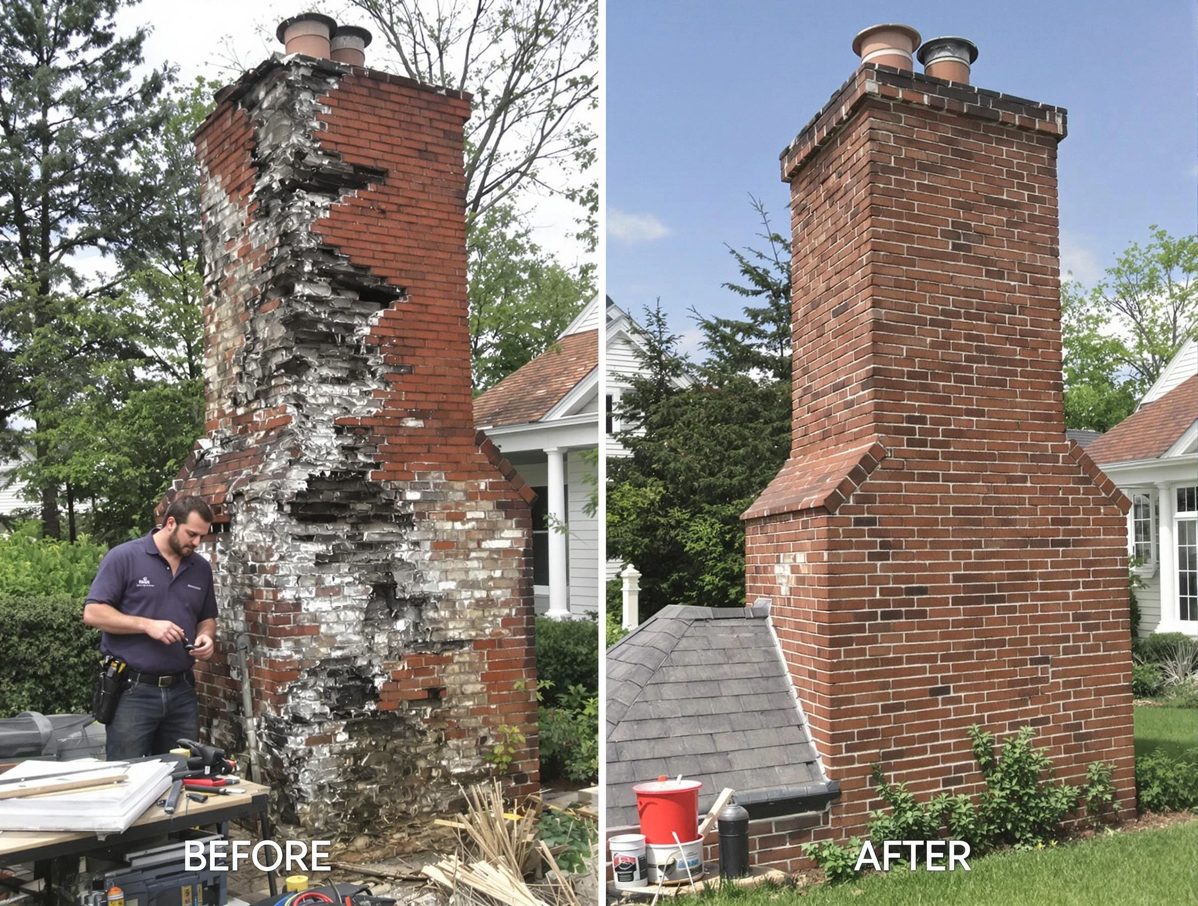 Panthersville Chimney Sweep performing a full chimney restoration in Panthersville, GA
