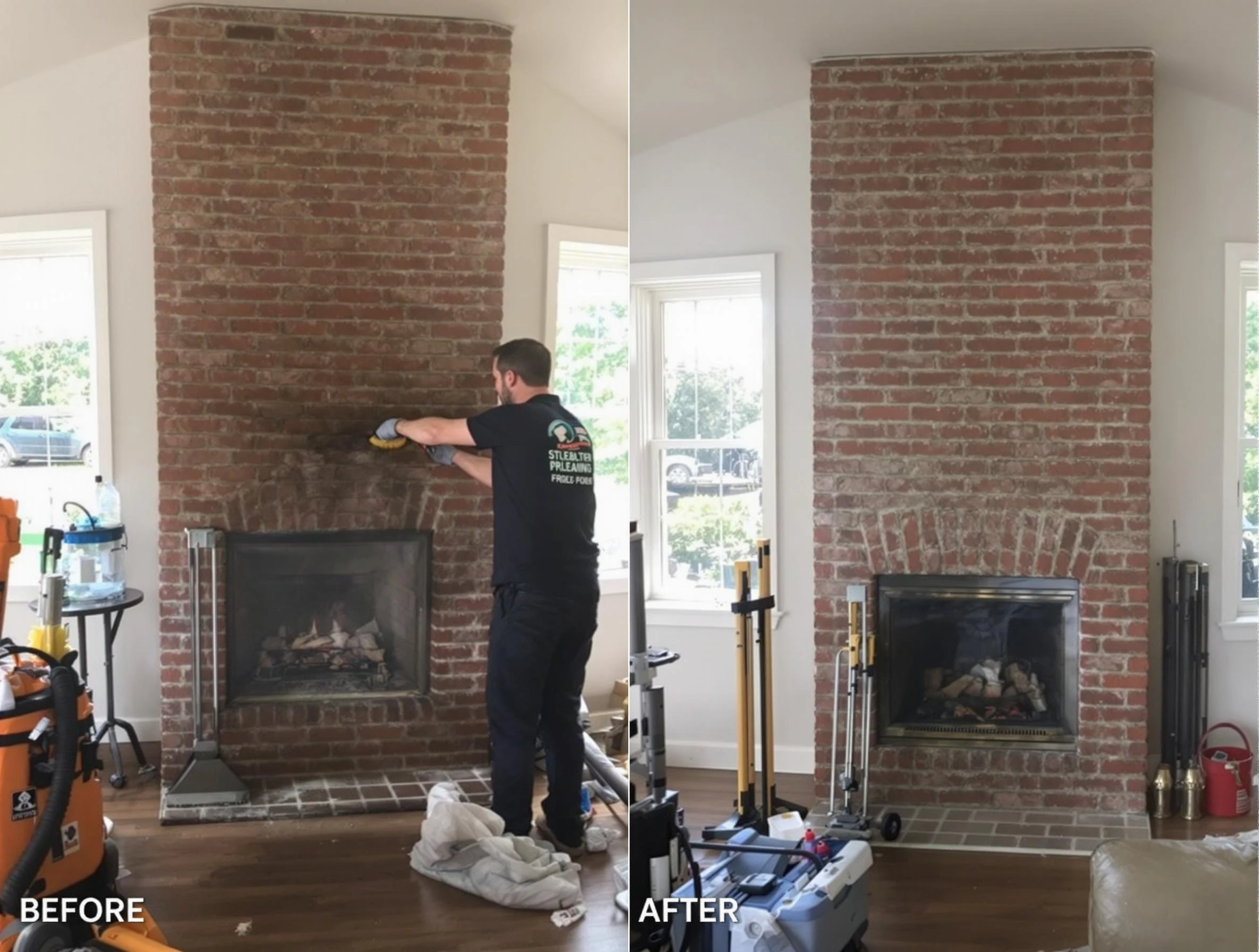 Finished chimney sweeping service by Panthersville Chimney Sweep in Panthersville, GA