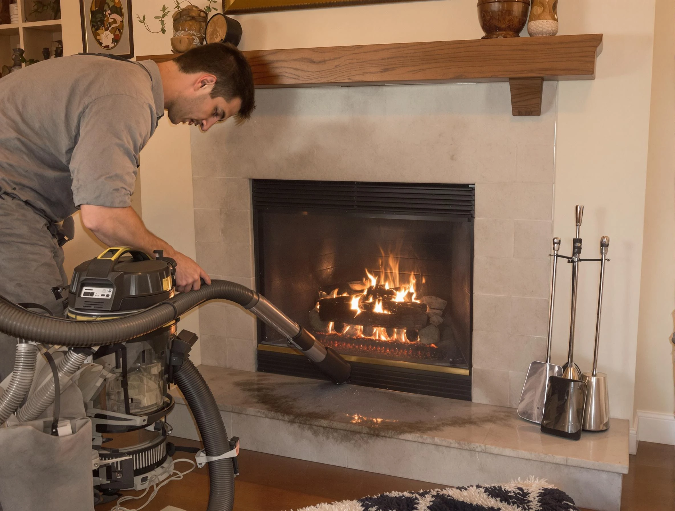 Routine fireplace upkeep by Panthersville Chimney Sweep in Panthersville, GA
